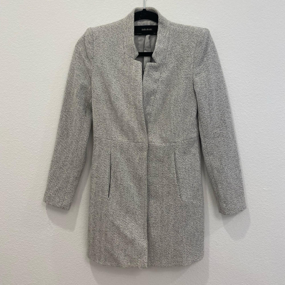 Zara Coat Herringbone Coat